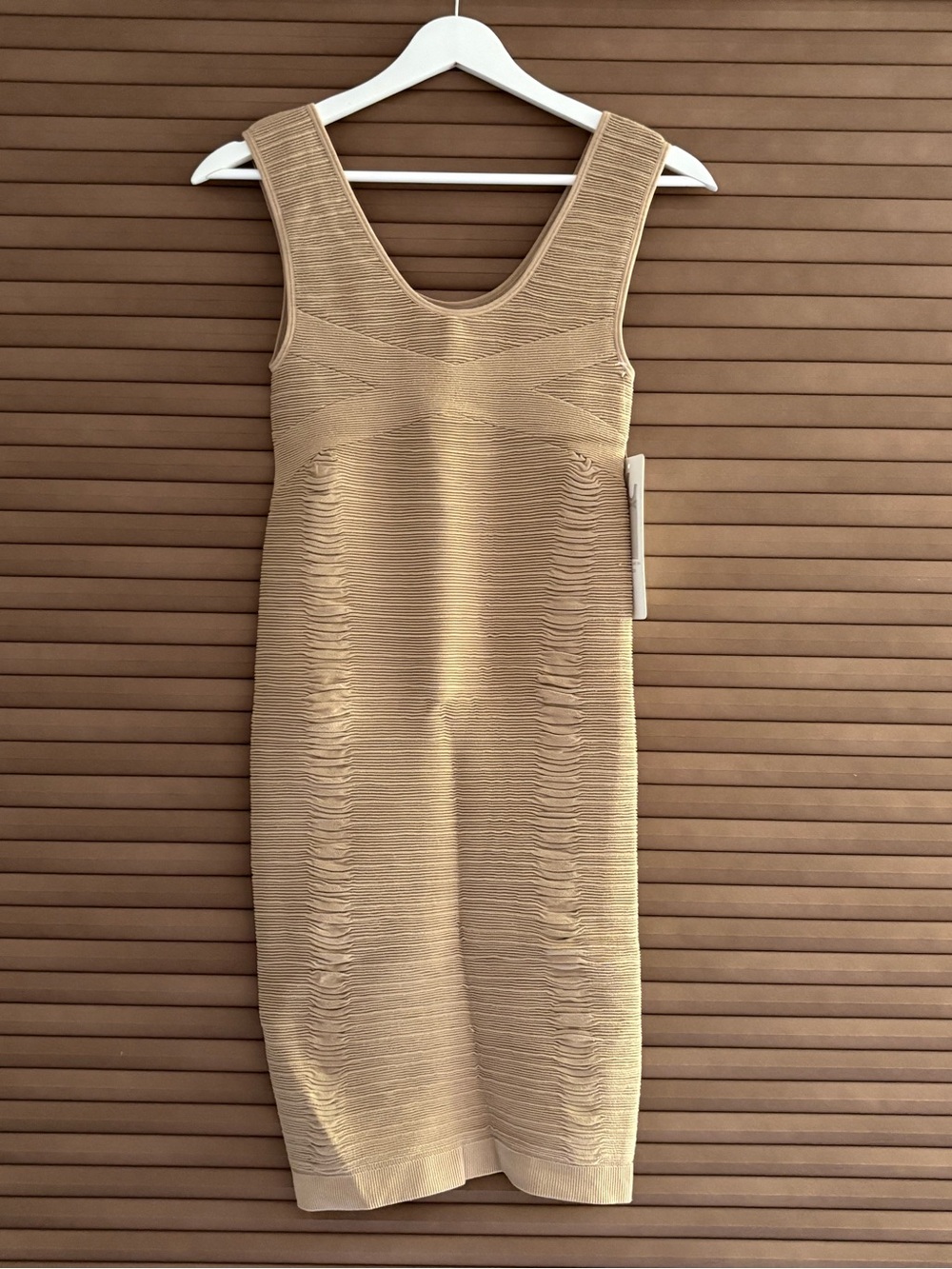Aura Sleeveless Midi Dress in Tan